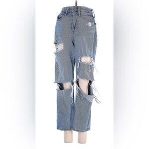 Hollister Blue Boyfriend Jeans Distressed Relaxed Fit